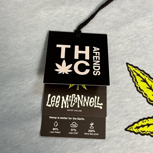 BNWT Afends - Coasting - Hemp Men's Blue Retro Fit T-Shirt - Size Medium - Picture 6 of 14